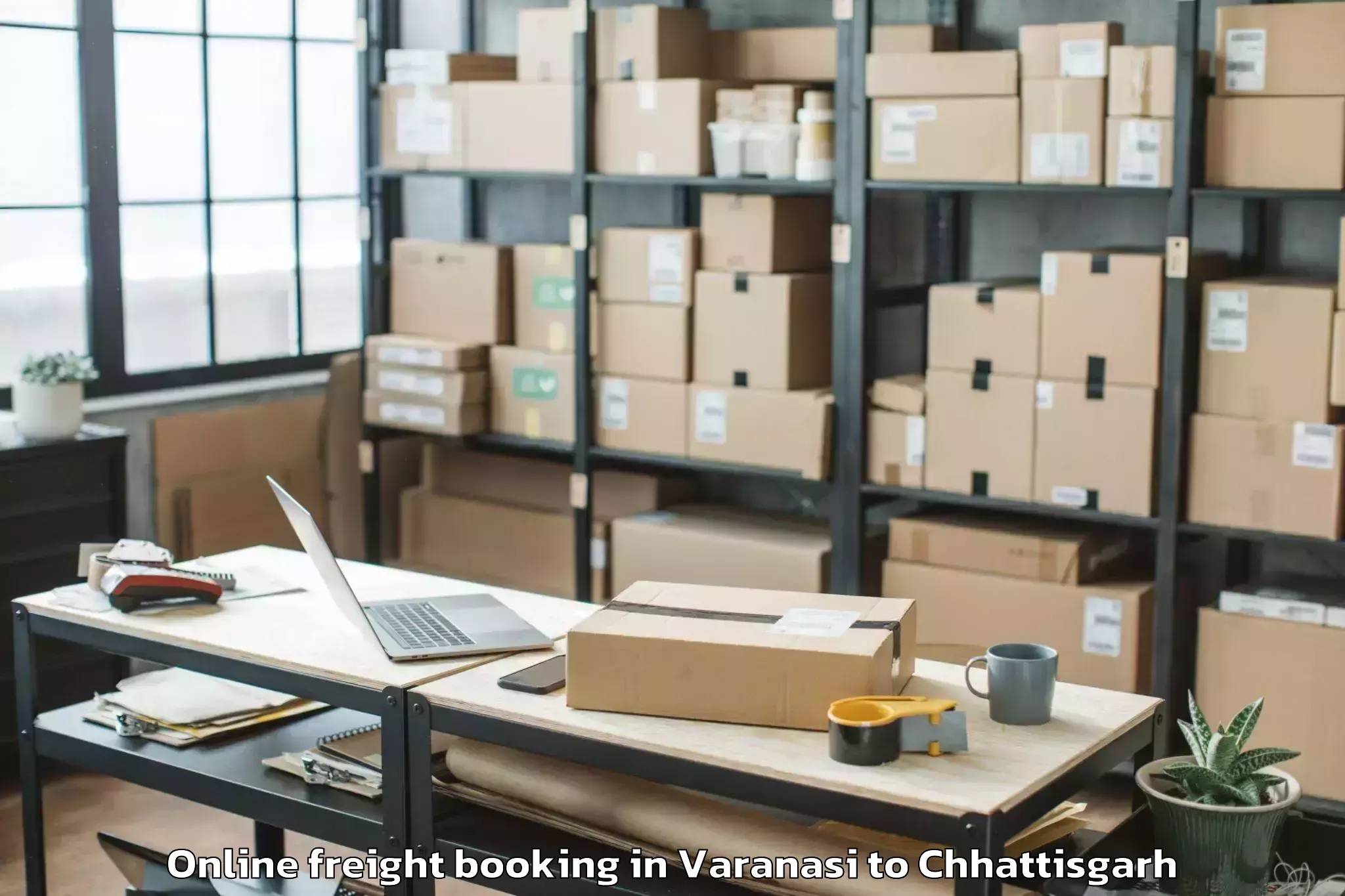 Easy Varanasi to Kanker Online Freight Booking Booking